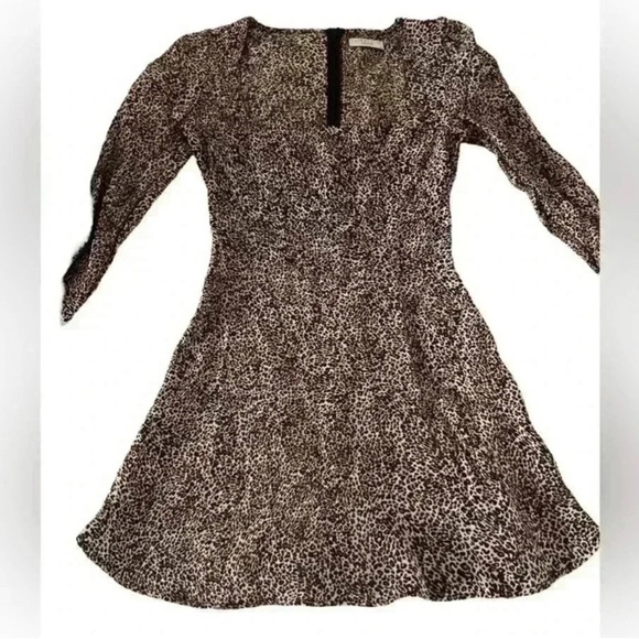 Flynn Skye Maiden Mini Long Sleeve Dress Leopard Print Black and Brown - Picture 8 of 12